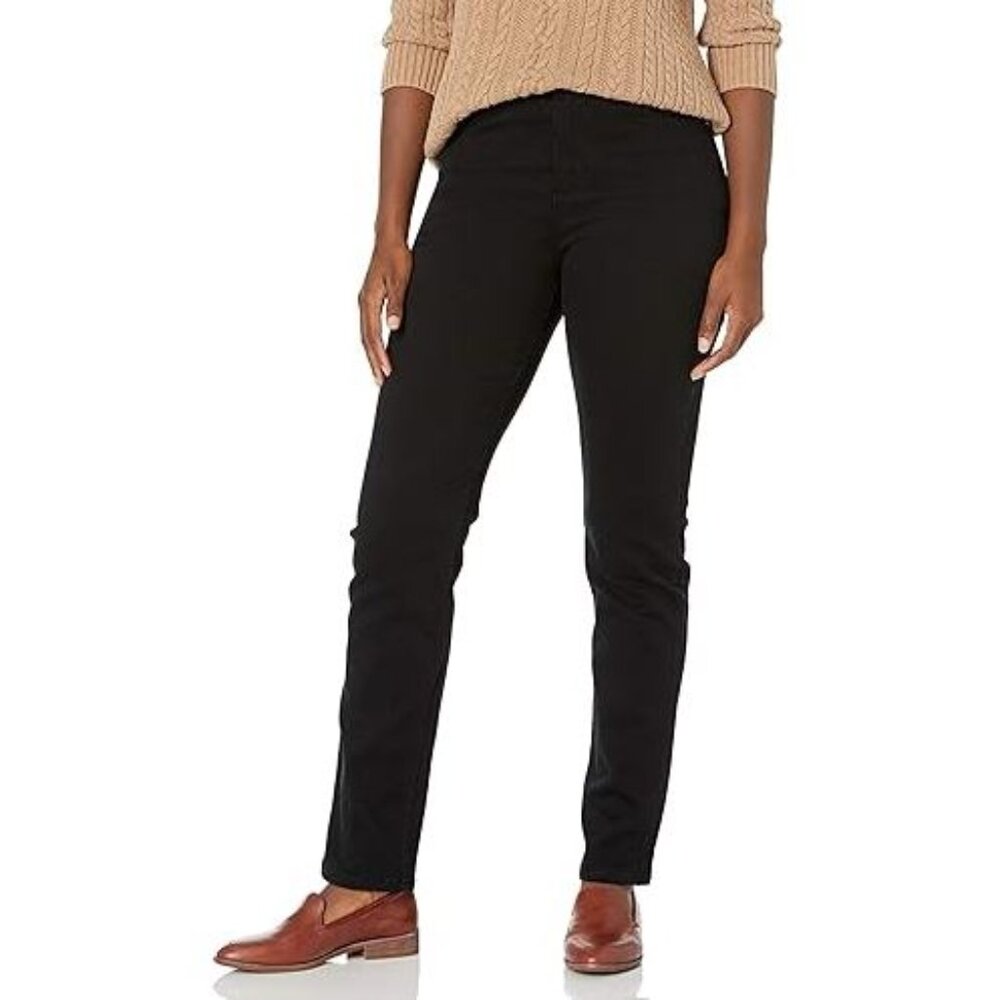 Gloria Vanderbilt Women's Amanda Tapered High Rise Jeans Black Size 6PS NWT